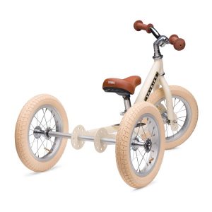 Trybike steel 3-in-1 Loopfiets vintage mat creme driewieler